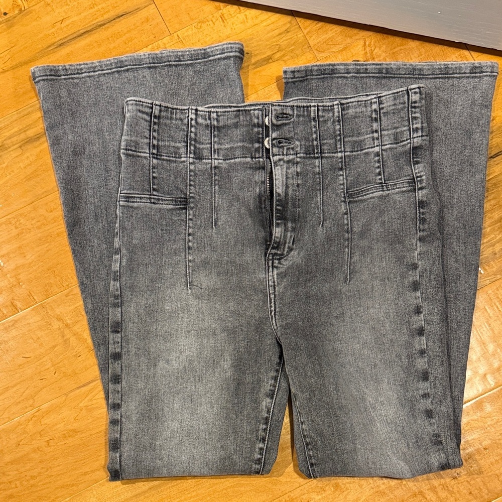 Free People High Rise Gray Jeans